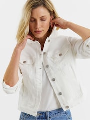 JD Williams White Ultimate Stretch Denim Jacket - Image 3 of 4