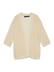 VERO MODA Cream 3/4 Sleeve Open Cardigan - Image 1 of 1