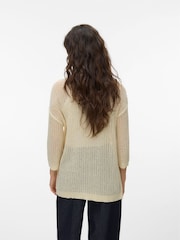 VERO MODA Cream 3/4 Sleeve Open Cardigan - Image 3 of 5