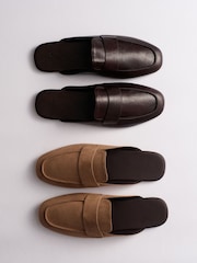The Set 2 Pack Backless Loafers Brown Sand - Image 4 of 8