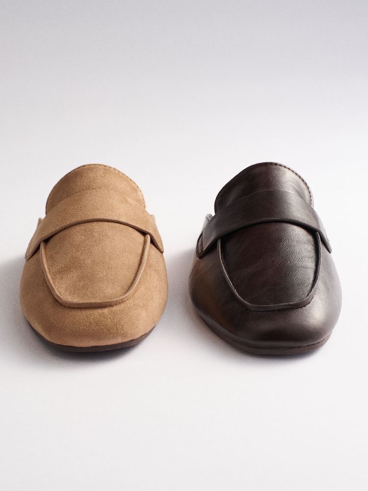 The Set 2 Pack Backless Loafers Brown Sand - Image 8 of 8