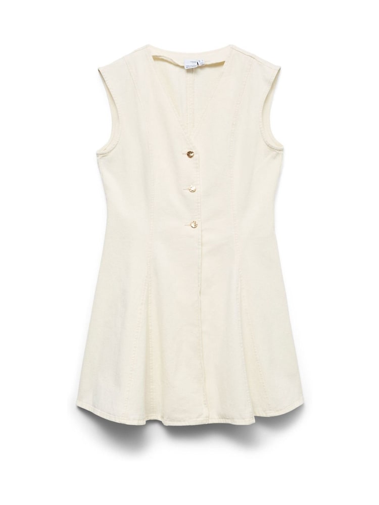 VERO MODA Ärmlös V-ringning kort Denim Klänning - Bild 6 av 6
