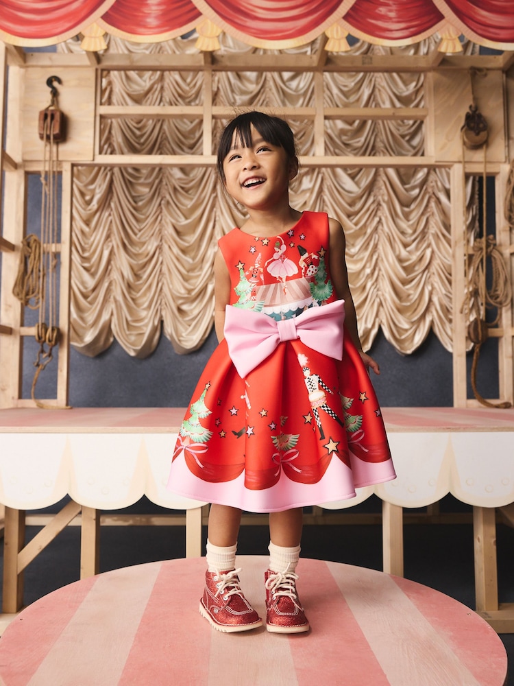 Chrismas Red Cath Kidston Scuba Bow Dress (3mths-7yrs) - Image 1 of 11 Chrismas Red Cath Kidston Scuba Bow Dress (3mths-7yrs) - Image 1 of 11