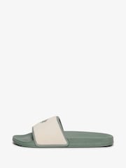 Superdry Green Towelling Pool Sliders - Image 2 of 6