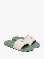 Superdry Green Towelling Pool Sliders - Image 3 of 6