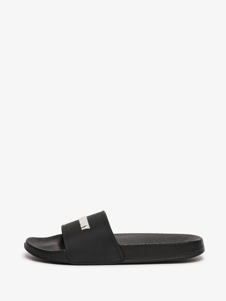 Superdry Black Premium Graphic Pool Sliders - Image 2 of 8 Superdry Black Premium Graphic Pool Sliders - Image 2 of 8