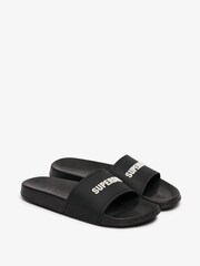 Superdry Black Premium Graphic Pool Sliders - Image 3 of 8
