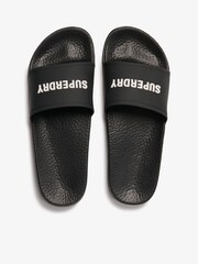 Superdry Black Premium Graphic Pool Sliders - Image 6 of 8