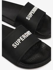 Superdry Black Premium Graphic Pool Sliders - Image 8 of 8