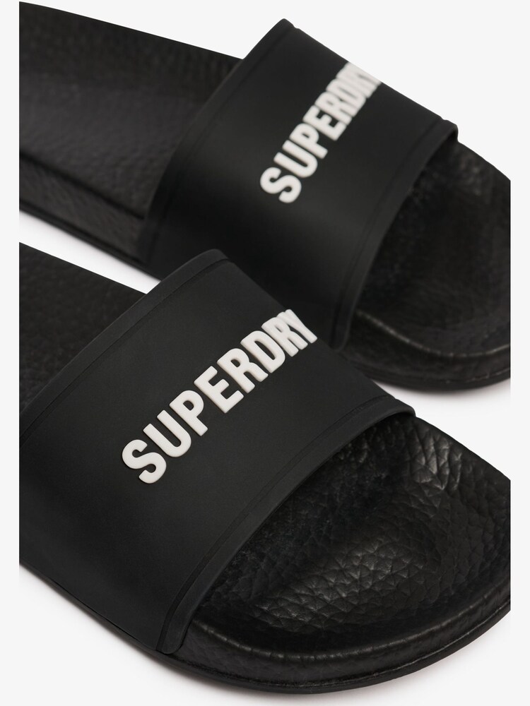 Superdry Black Premium Graphic Pool Sliders - Image 8 of 8 Superdry Black Premium Graphic Pool Sliders - Image 8 of 8