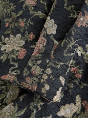 Black Floral Print Funnel Neck Bomber Jacket - Image 7 of 8