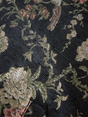 Black Floral Print Funnel Neck Bomber Jacket - Image 8 of 8