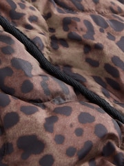 Brown Leopard Animal Print Lightweight Quilted Jacket - Image 7 of 8