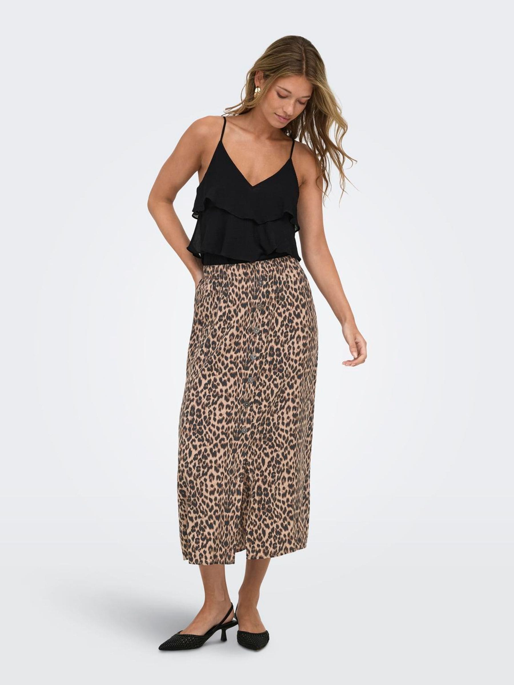 Only Women's Black Layered Flounce Singlet Top