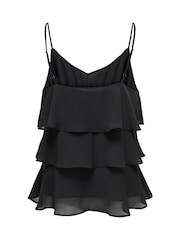 ONLY Black Layered Flounce Singlet Top - Image 2 of 2