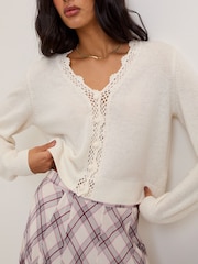 Nobodys Child Crochet Trim V Neck Cardigan - 圖片 4，共 5