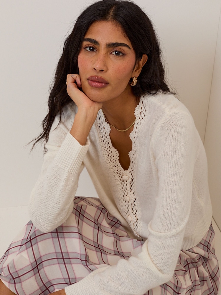 Nobodys Child Crochet Trim V Neck Cardigan - 圖片 5，共 5