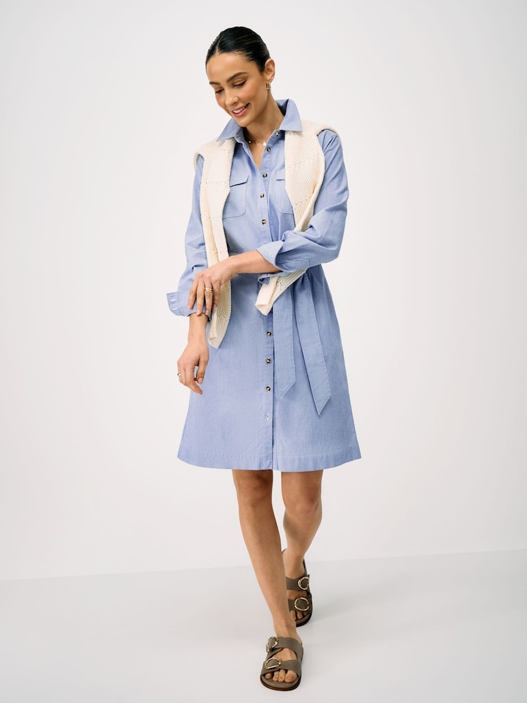 Crew Clothing Jenn Linen Blend Shirt Dress - Image 1 of 5 Crew Clothing Jenn Linen Blend Shirt Dress - Image 1 of 5