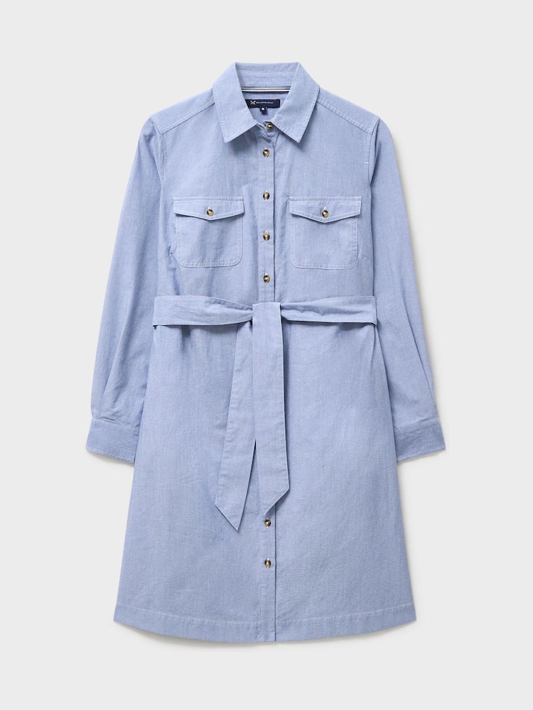 Crew Clothing Jenn Linen Blend Shirt Dress - Image 5 of 5 Crew Clothing Jenn Linen Blend Shirt Dress - Image 5 of 5