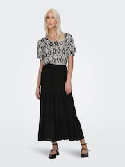 ONLY Black Maxi Tiered Skirt - Image 1 of 5