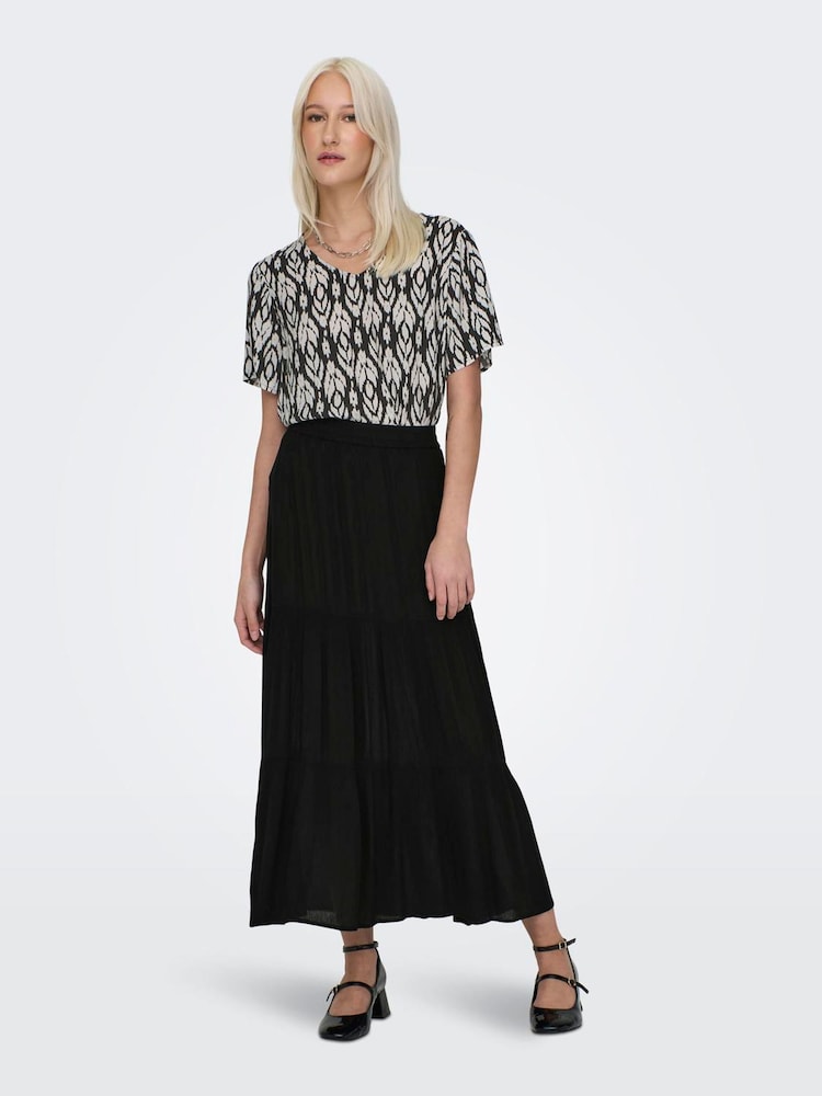 ONLY Black Maxi Tiered Skirt - Image 1 of 5