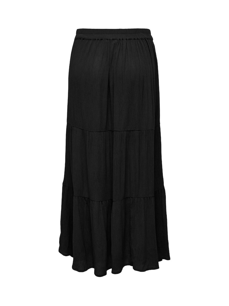 ONLY Black Maxi Tiered Skirt - Image 6 of 6