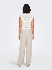ONLY Natural Linen Mix Tie Front Trousers - Image 3 of 5