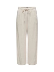ONLY Natural Linen Mix Tie Front Trousers - Image 4 of 5