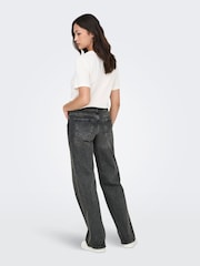 ONLY Grey Low Waist Wide Leg Jeans With Comfort Stretch - Image 4 of 6