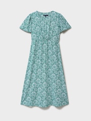 أخضر - فستان Jenna من قماش جيرسي بأكمام متطايرة من Crew Clothing - Image 4 of 4