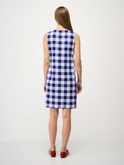 Crew Clothing Blue Charlotte Linen Blend Shift Dress - Image 2 of 5