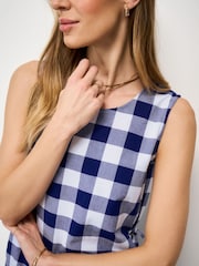 Crew Clothing Blue Charlotte Linen Blend Shift Dress - Image 4 of 5