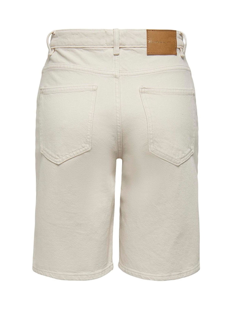 ONLY Cream Long Denim Shorts - Image 6 of 6