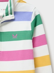 Crew Clothing Pink Stripe Half Zip Sweatshirt - Image 3 of 3