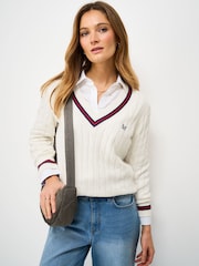 Crew Clothing White Cable Cricket Jumper - Image 1 of 5