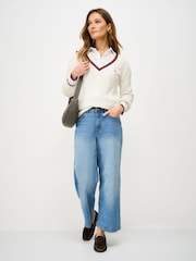 Crew Clothing White Cable Cricket Jumper - Image 3 of 5