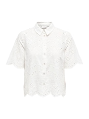 ONLY Short Sleeve Broderie Anglais Shirt - Obraz 5 z 6