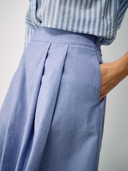 Crew Clothing Blue Gaby Linen Blend Skirt - Image 3 of 4