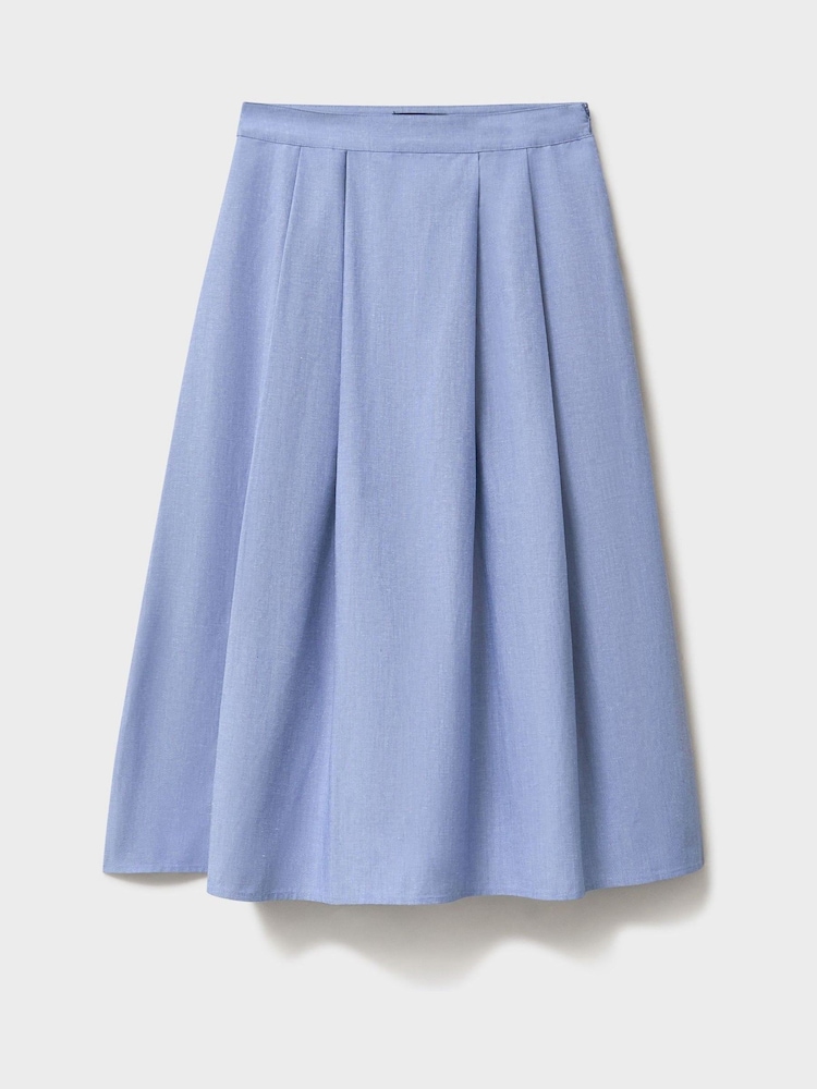 Crew Clothing Blue Gaby Linen Blend Skirt - Image 4 of 4