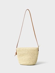 Crew Clothing Natural Decorative Raffia Cross-Body Bag - Image 2 of 4