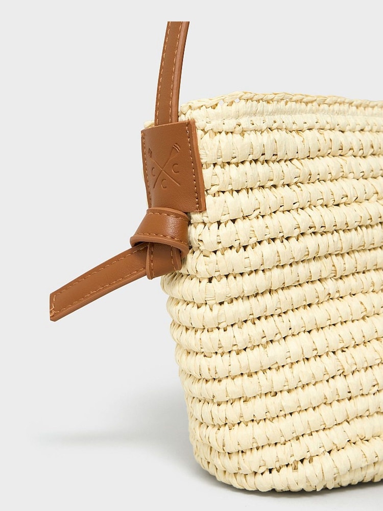Crew Clothing Natural Decorative Raffia Cross-Body Bag - Image 4 of 4