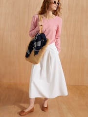 Crew Clothing White Gaby Linen Blend Skirt - Image 1 of 5