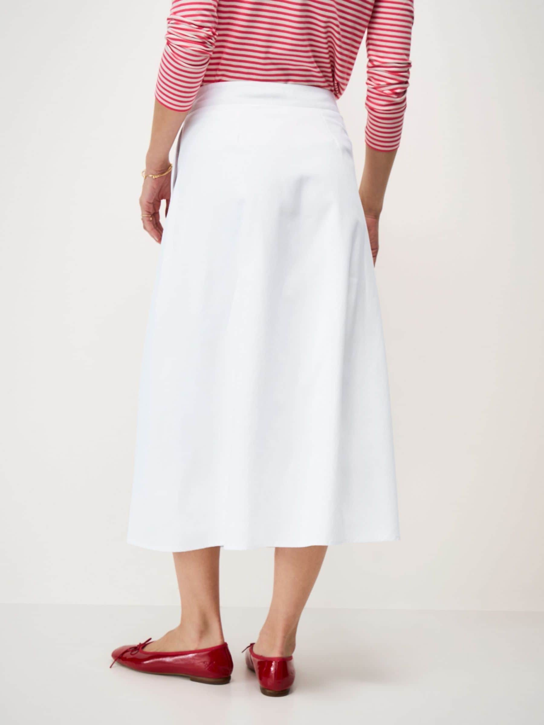 Next：日本 ホワイト - Crew Clothing Gaby リネン混スカート from