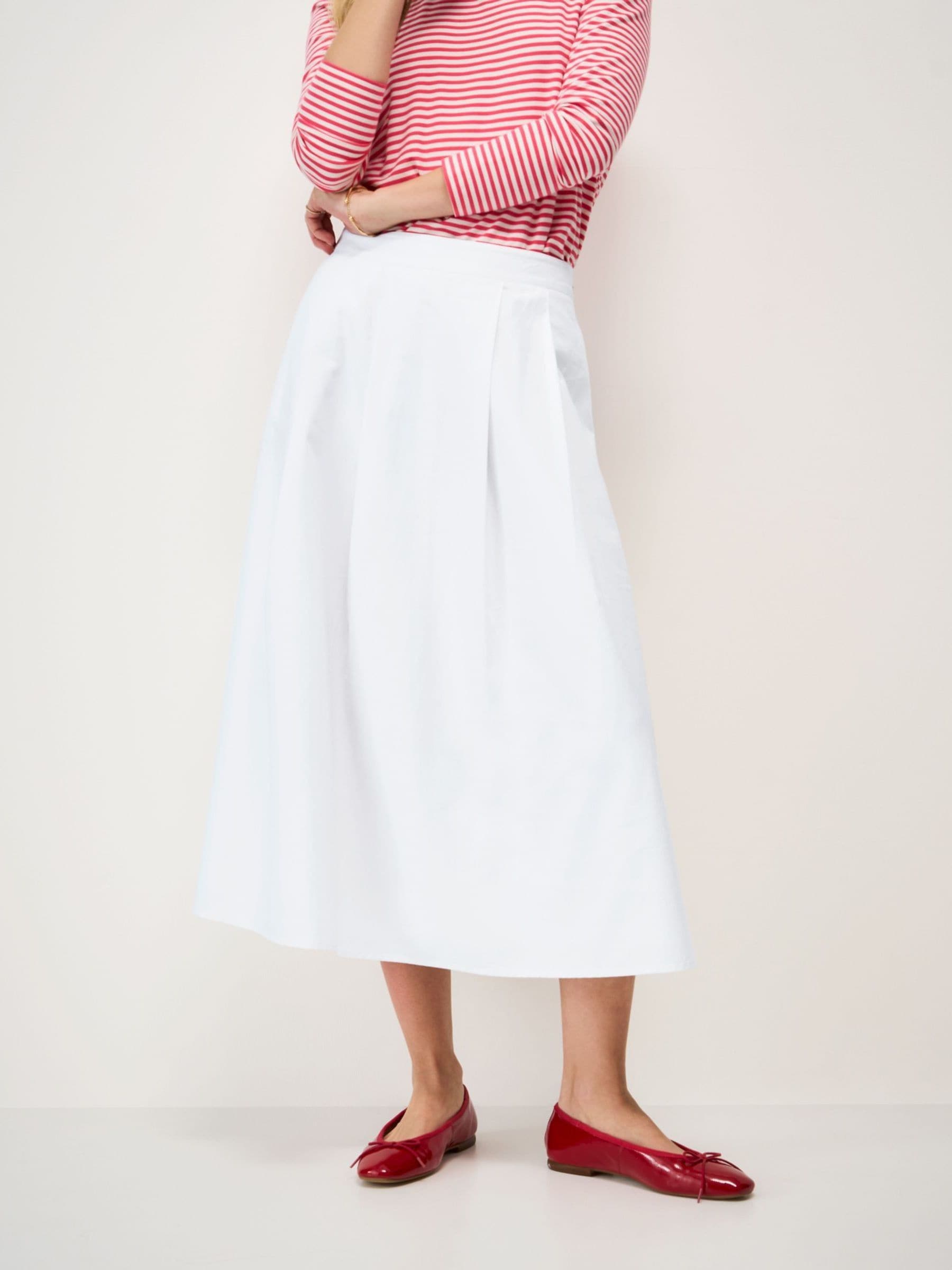 Next：日本 ホワイト - Crew Clothing Gaby リネン混スカート from