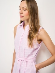 وردي - Crew Clothing Dara Sleeveless Shirt Dress - Image 4 of 5