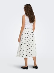 ONLY White Polka Dot Long Pleated Skirt - Image 3 of 6
