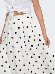 ONLY White Polka Dot Long Pleated Skirt - Image 4 of 6
