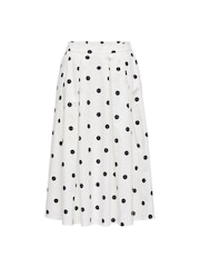 ONLY White Polka Dot Long Pleated Skirt - Image 5 of 6