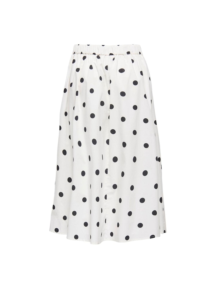ONLY White Polka Dot Long Pleated Skirt - Image 6 of 6 ONLY White Polka Dot Long Pleated Skirt - Image 6 of 6