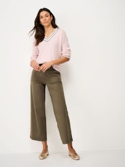 Crew Clothing Pink Relaxed Cable Cricket Jumper - Image 3 of 5